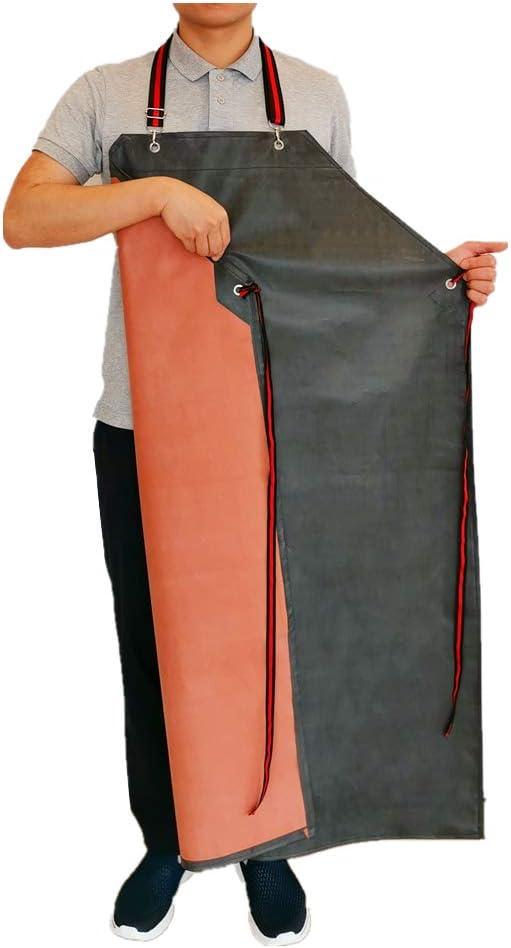 TonLing Thick Rubber Apron, 47.2 x 33.5 Inch Waterproof, Long Chemical Resistant by TonLing