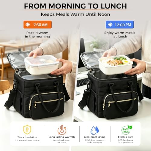 Insulated Lunch Bag Women, 18L Large Tote Lunch Box for Women