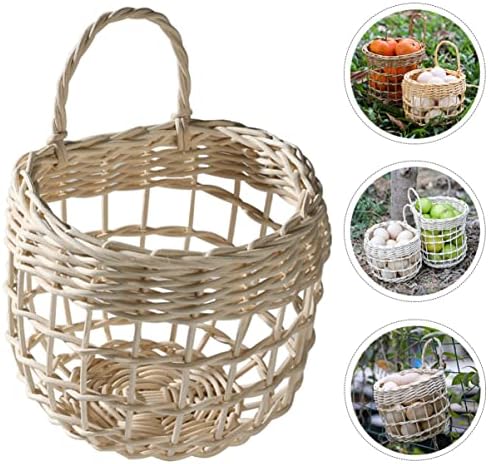 STOBAZA 2 pcs Wedding Garlic Wall Woven Hanging Baskets Handwoven