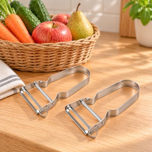 3PCS Vegetable & Potato Peeler in Silver Color, Stainless Steel Handle
