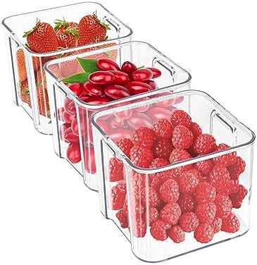 3 Pack Fridge Organizer Drawer Divider Bins