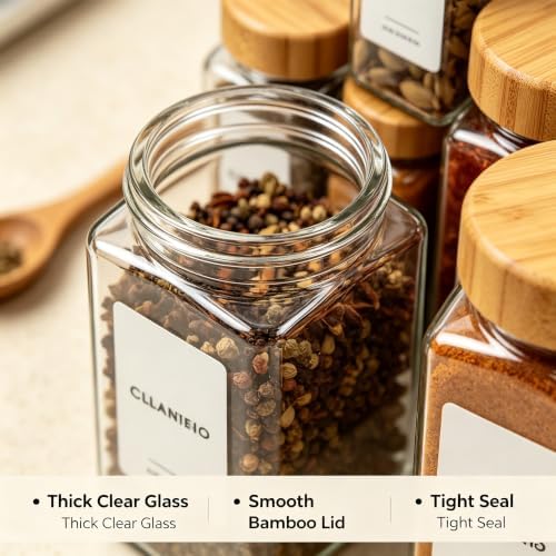 Spice Jar Set, 24 Pcs 4Oz Glass Spice Jars with Labels
