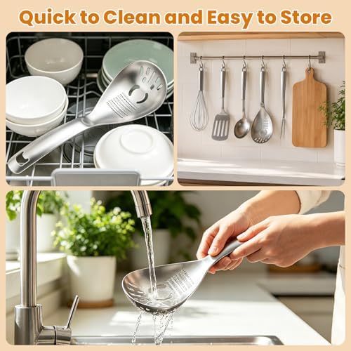 Multifunctional 5-in-1 Cooking Spoon, Stainless Steel Fine Grinding