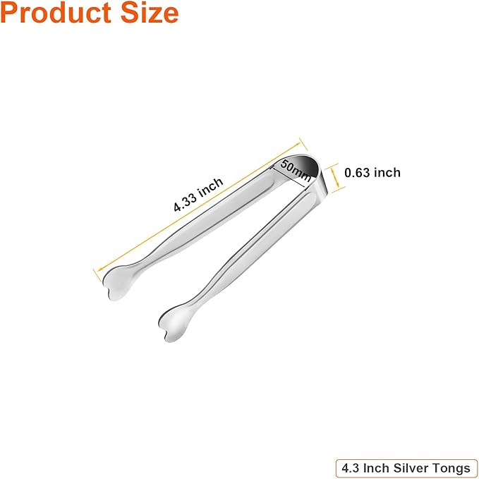 Mini Serving Tongs, Anytrp 18-Packs Stainless Steel Sugar Tongs, 4.3inch Ice - Image 6