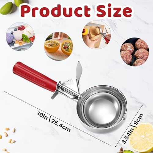 1 Pcs 8 Ounce Portion Scoops Ice Cream Scooper with Trigger Stainless