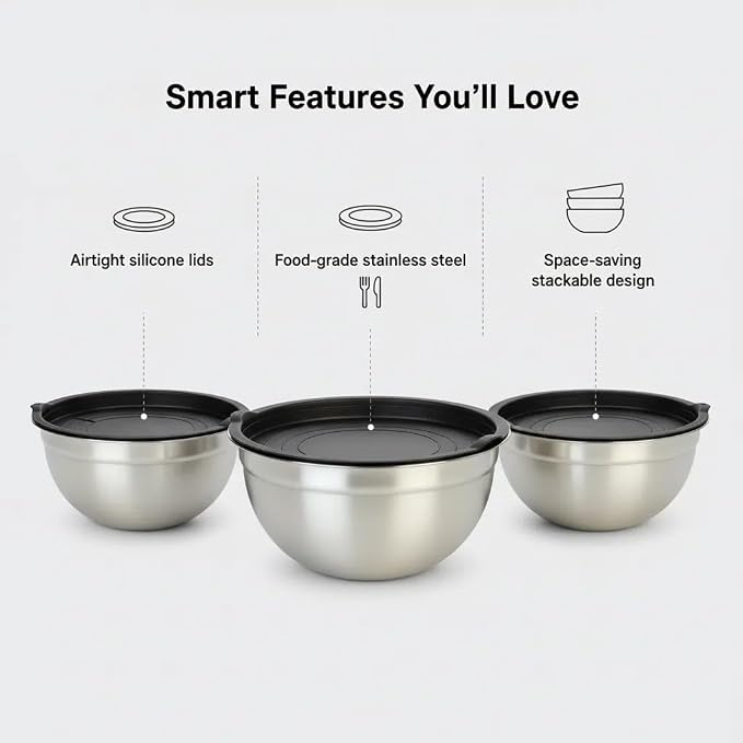 Mixing Bowls with Lids Set of 3 - Image 4
