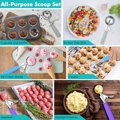 JUNADAEL J Ice Cream Scoop With Trigger, Cookie Scoop Set, Incluede