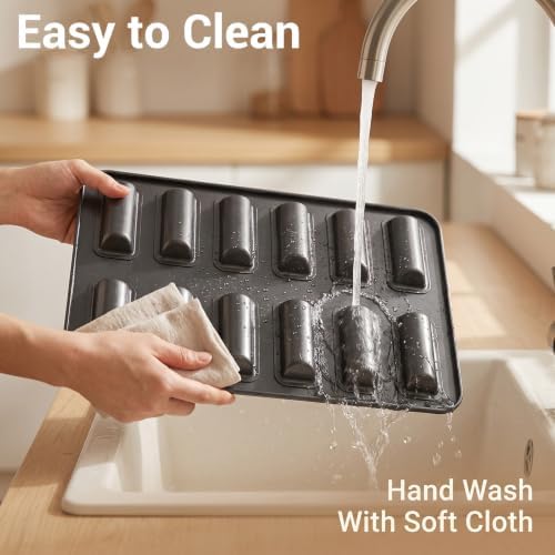 2Pcs 12 Cavity Financier Baking Pan Mold, Non-Stick Mini Loaf Muffin