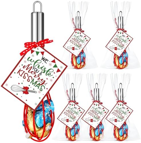 Nuogo 24 Sets Christmas Neighbor Whisks Gifts with Cards, 8 Inch