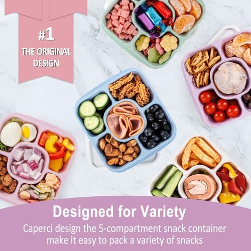 Caperci 5-Pack Lunchable Container Set for Kids & Adults