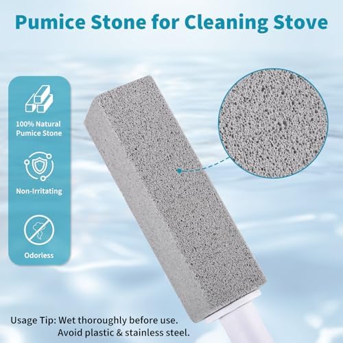Pumice Cleaning Stones with Oven Cleaner Brush, 3 Pack
