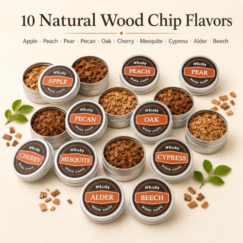 Cocktail Smoker Wood Chips, 10 Flavors for Whiskey and Bourbon