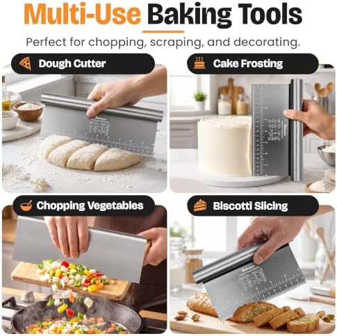 Bakerpan Stainless Steel Dough Cutter Set, 10, 8, 6 Inch