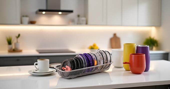 4Pack Stainless Steel Tumbler Cup Lid Organizer Inside Cabinet, Mason Jar Lid - Image 8