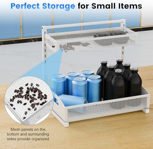 Petiza Metal Under Sink Organizer, Pull Out Cabinet Organizer Rack