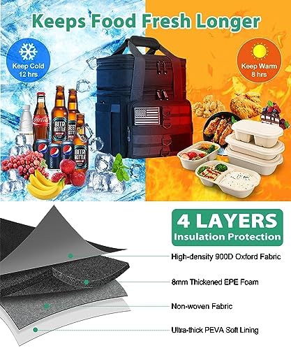 Tactical Lunch Box for Men, Large Insulated Lunch Bag for Adult, Heavy