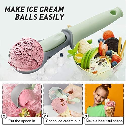 Ice Cream Scoop with Easy Trigger,Plastic Cookie Scoops for