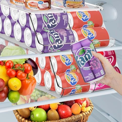 euoloar 2 Pack Soda Can Organizer, Holds 12 Cans Each