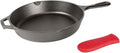 Lodge Cast Iron Skillet with Red Silicone Hot Handle Holder, 10.25-inch by Lodge
