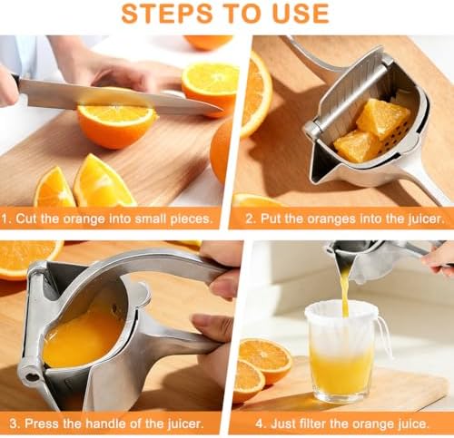 Aluminum Alloy Lemon Squeezer with 4 Mesh Straining Bags