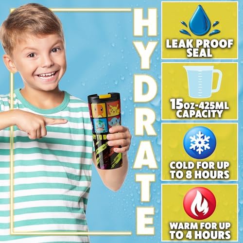 Get Trend Pokemon Insulated Tumbler for Hot Cold Drinks, 15oz