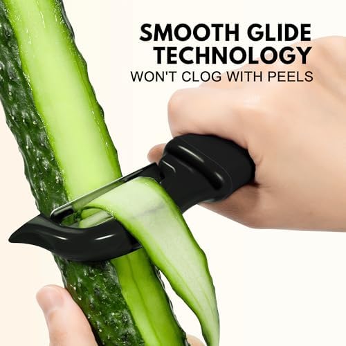 Swivel Vegetable Peeler Comfort Handle Sturdy Long-Lasting 2Pcs Black