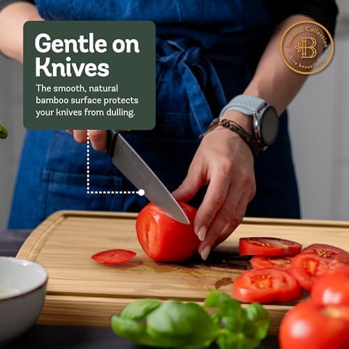 Bamboo Cutting Boards for Kitchen, Non Toxic Wooden Chopping Board