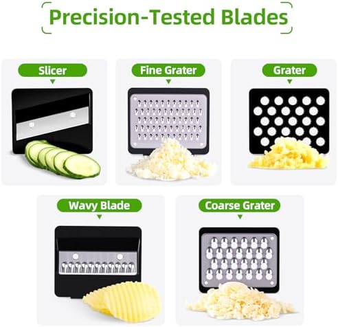 Vegetable Chopper with Container, 12-in-1, Black