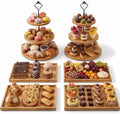 6pcs Wooden Dessert Table Display Set, 3 Tier Cupcake Stand Set with