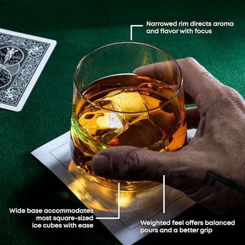 JoyJolt Sidney Double Old Fashioned Glasses Set of 4 | 11.5 oz Rocks