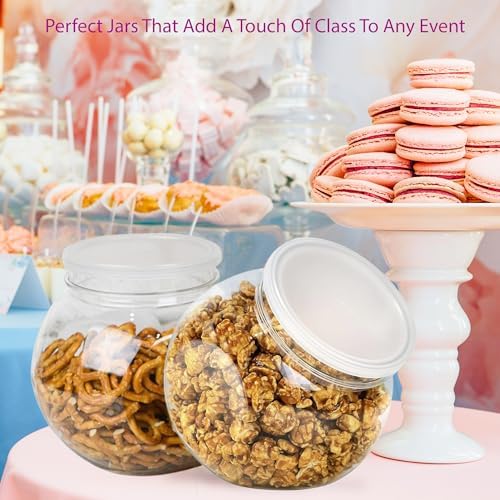 DilaBee 2-Pack Plastic Candy Jars with Lids, 96oz