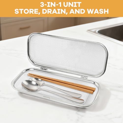 304 Stainless Steel Mesh Dishwasher Basket with Locking Lid