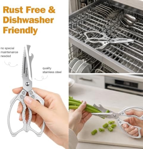 All Purpose Detachable Kitchen Scissors,Heavy Duty,Protective Sheath