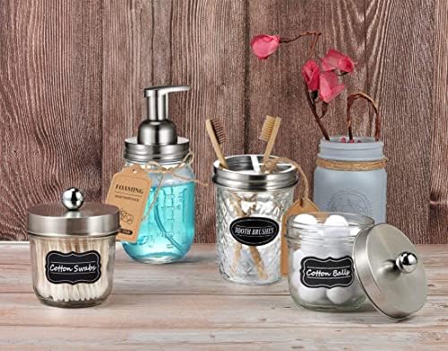 Amolliar Mason Jar Foaming Soap Dispenser Pump Lids, Brushed Nickel