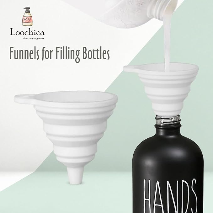 LOOCHICA 2 Pack Black Glass Soap Dispenser Set - Image 5