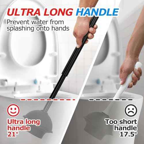 FORASTO 2Pack Toilet Brush and Plunger Set