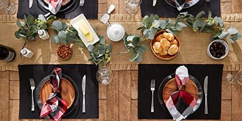 DII Basic Everyday Ribbed Tabletop 100% Cotton, Placemat Set, 13x19