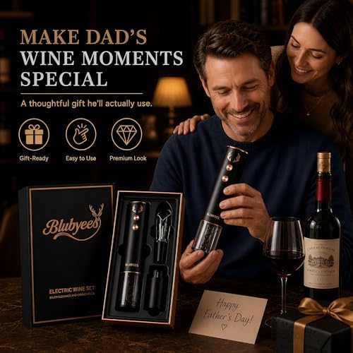 BLUBYEES 4-in-1 Electric Wine Opener Set – Rechargeable Automatic
