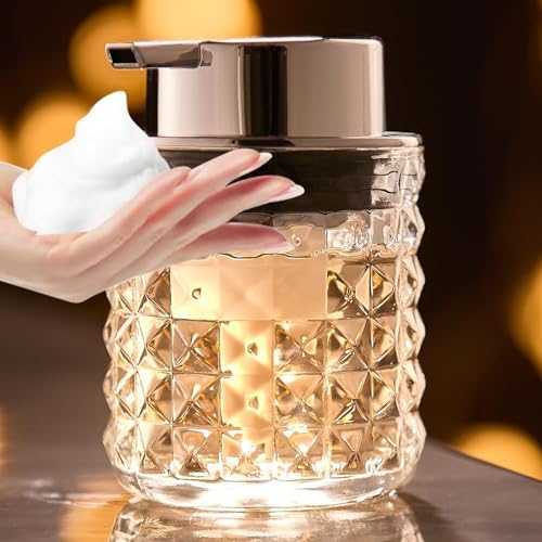 CICUFY Foaming Hand Soap Dispenser, Glass Foam Soap Dispenser or
