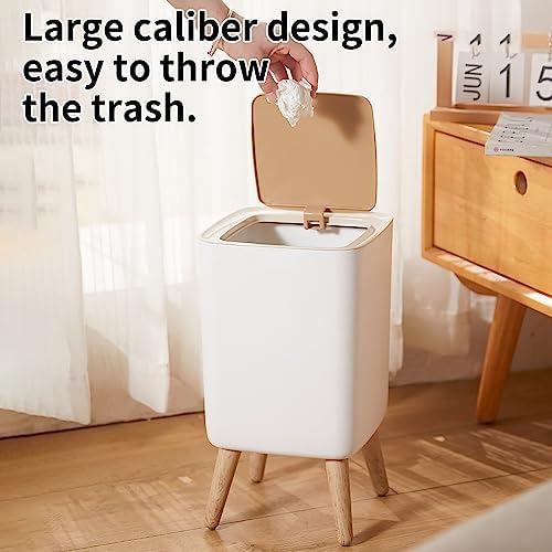 WanWanKa Mini Trash Can, 2.6 Gallon, White
