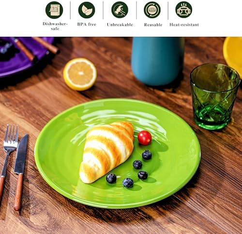 11-Inch Melamine Plates (Set of 6) - Unbreakable and Reusable Plastic