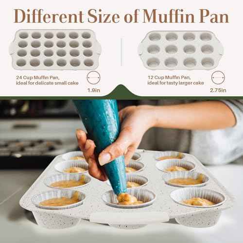 11-Piece Kitchen Nonstick Stackable Bakeware Set, Baking Pans Set, White
