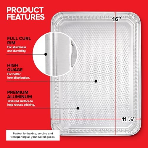 Stock Your Home Aluminum Pans Cookie Sheet Baking Pans (30 Pack)