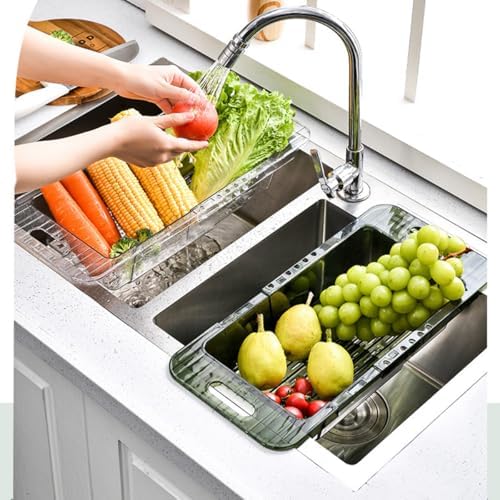 Operitacx Expandable over Sink Colander Strainer Basket Plastic