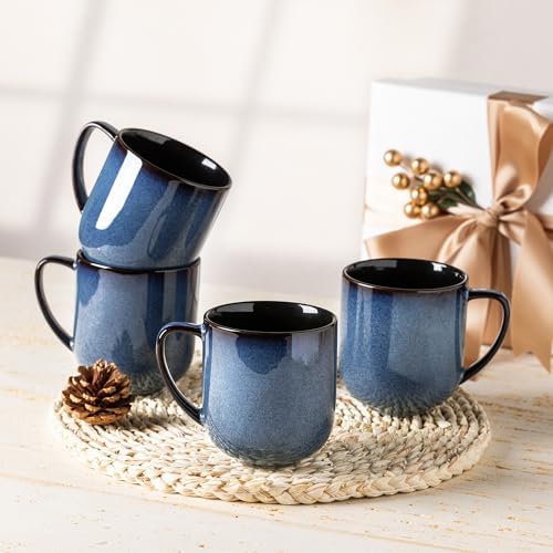 LERATIO Ceramic Coffee Mugs Set of 6,12oz Handmade Coffee Mugs Set