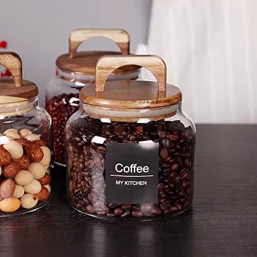 SAIOOL Glass Jars with Airtight Lid [Set of 4],Kitchen Canisters