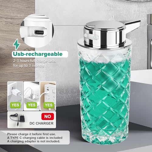 Blancel Automatic Soap Dispenser Touchless Rechargeable Glass