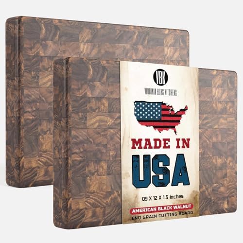 Walnut Hardwood End Grain Cutting Board, Made in USA