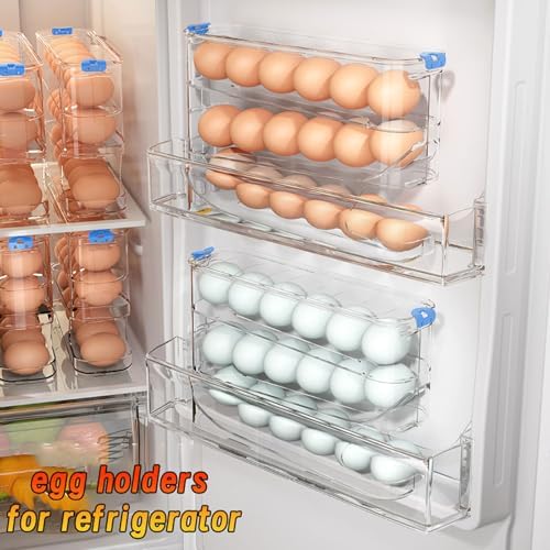 3-Tier Dark Brown Refrigerator Egg Container