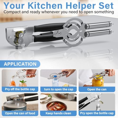 Can Opener, Manual Can Opener & Jar Opener Set